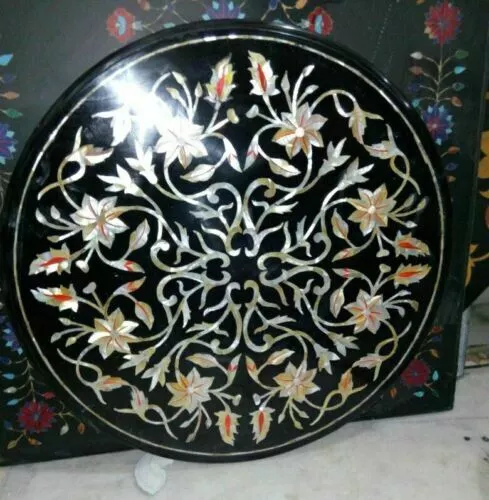 18" Table Marble Inlay Top pietra Dura Home garden coffee dining  Decor b12