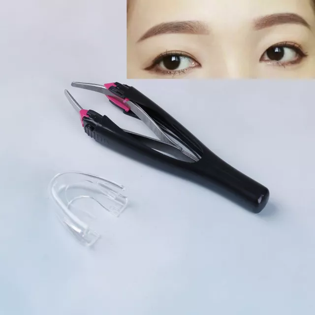 Matically retractable non-slip cosmetic eyebrow tweezers hair removal too NF#km 2