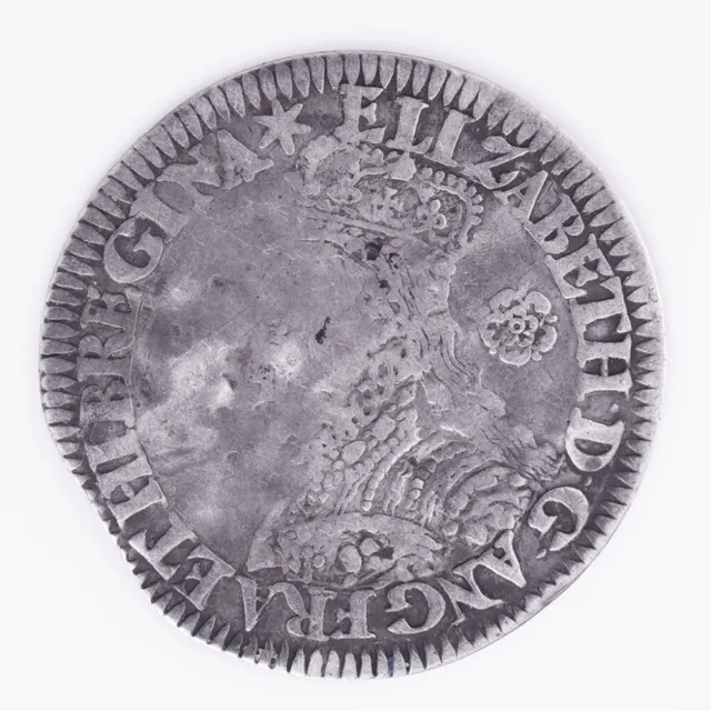 Elizabeth I Silver Milled Mestrelle Sixpence Small Rose, Star mm, 1562