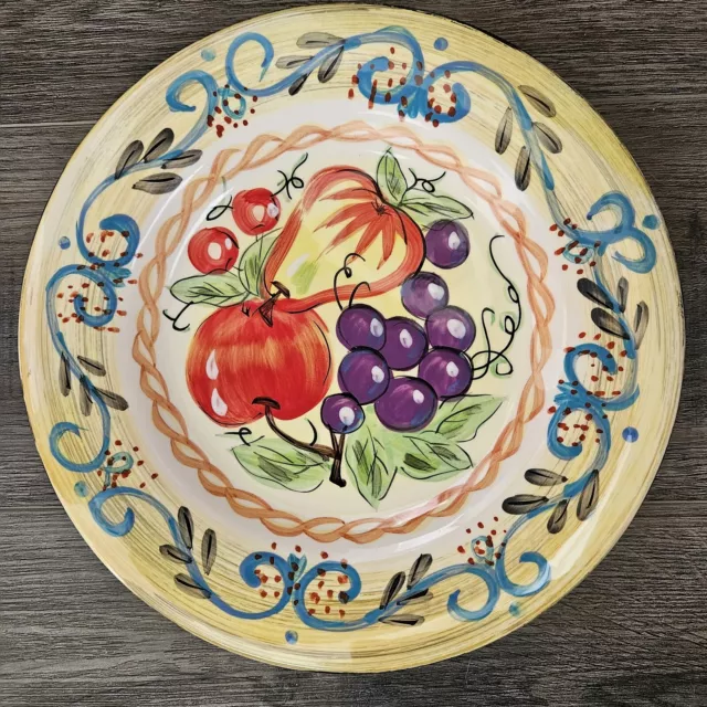 Tabletops Avenue Fruit O Plenty Apple Pear Grapes Dinner Plate 11”