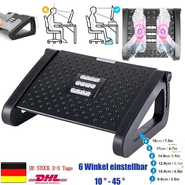 Fußstütze Höhe Neigung verstellbar Schreibtisch Büro Fußablage Ergonomisch Relax