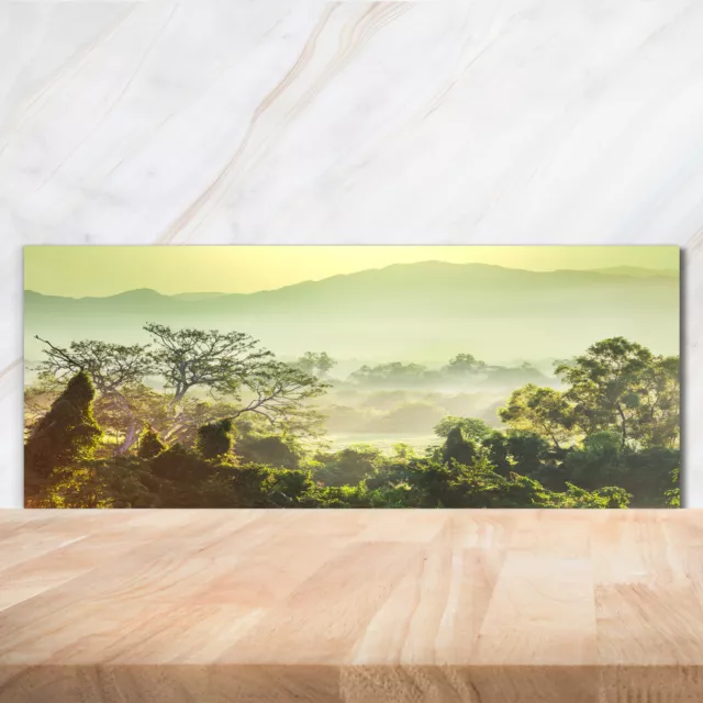 Panel de Cocina Único Vidrio Templado 4mm - Pegamento Gratis 125x50 selva