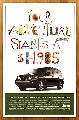 2007 Jeep Patriot Print Ad/Poster Advertisement SUV Car Man Cave Promo Wall Art