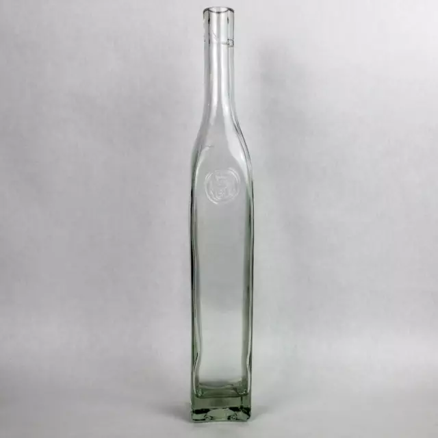 Pier 1 Tall Square Green Recycled Glass Bottle Made In Spain 2"x2"x15.25”