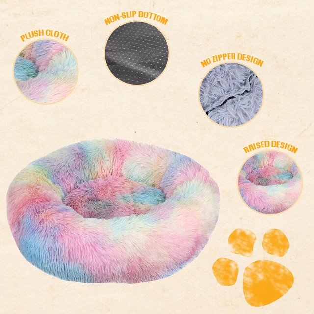 Donut Dog Bed - Round Calming Plush Dog Beds for Small Medium Large Dogs & Cats 2