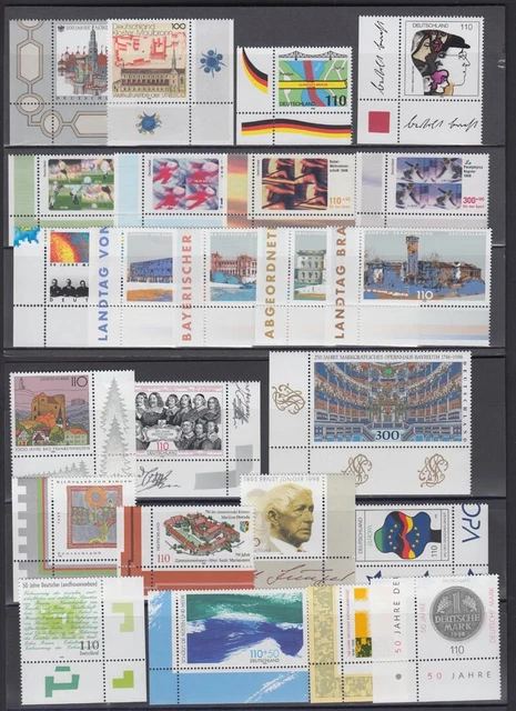 Bund Jahrgang 1998 alle Marken mit Eckrand und allen Blöcken postfrisch