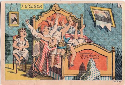 c1890-99 Union Pacific Tea Co. Rutland, Vermont Cartoon Victorian Trade Card