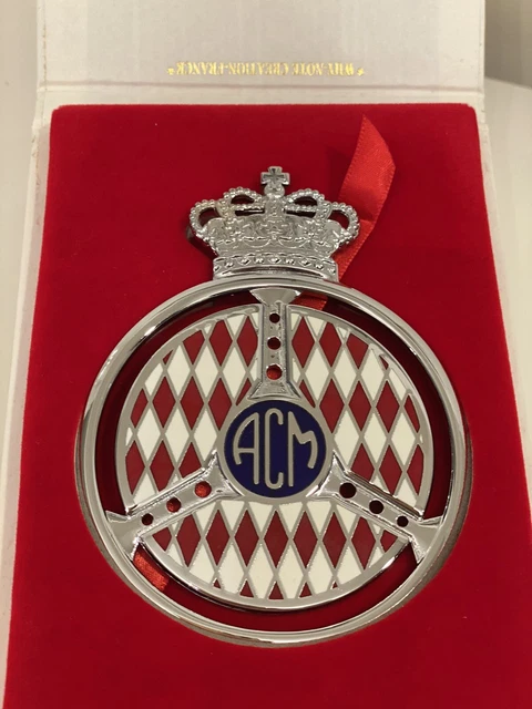 Original Acm Car Badge  Automobile Club De Monaco Numéroté Serie Prestige