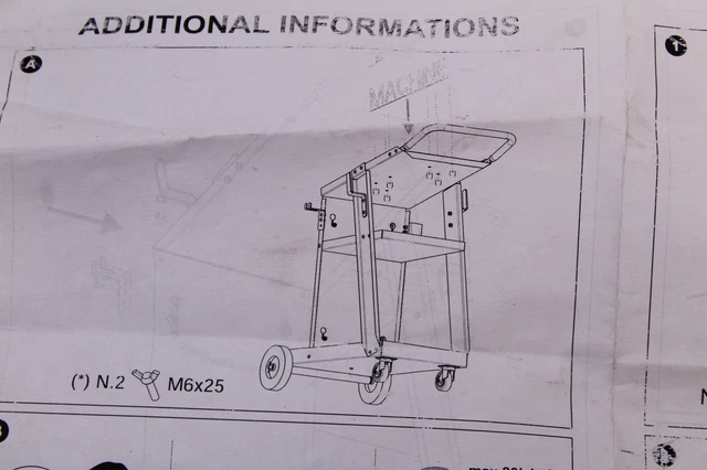 Futuris MIG-Cart Trolley per Saldatura Acciaio con Gancio per Torcia NUOVO