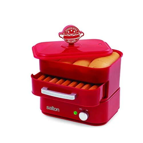 HD1905 Hot Dog Food Steamer, Transparent, Red