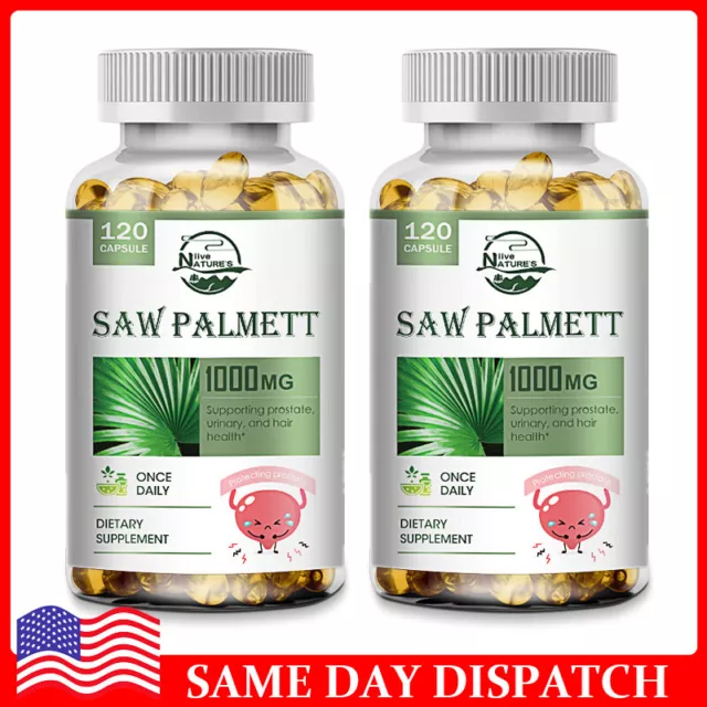 Saw Palmetto 1000mg - Premium Prostate Health Support Supplement for Men 240Caps