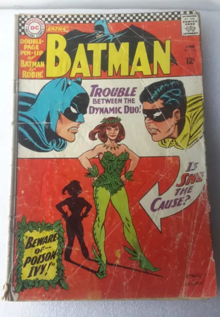 1966 DC BATMAN #181  1ST APPEARANCES OF POISON IVY DRAGONFLY KEY RARE June 1966