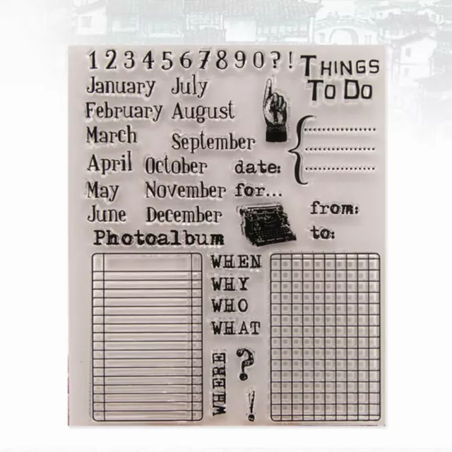 photo album scrapbook Calendar Date Clear Stamp Transparent Seal Stamps for DIY