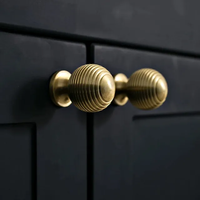 Gold Solid Brass Round Door Knobs for Cabinet Luxury Furniture Handles Hardware