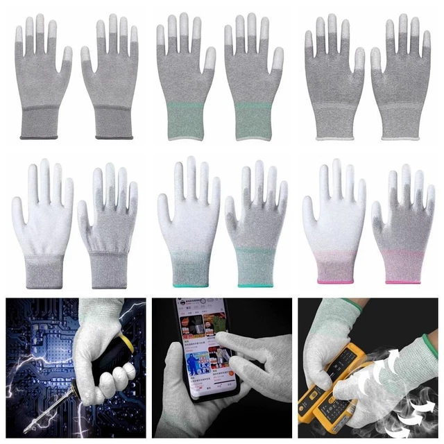 Dacron Working Safe Gloves Multicolor Antistatic Gloves  Electronic Factory