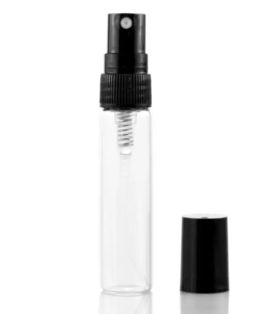 5ml (5) Clear Glass Spray Bottle Pump Atomizer Refillable Perfume Empty Black