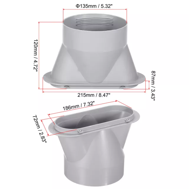 Échappement Tuyau Adaptateur 5,3 Pouce Dia Connecteur pour Portables Climatiseur 2