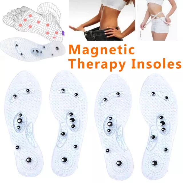 2 Paar Magnetische orthopädische Einlegesohlen Massage Schuheinlagen Akupressur