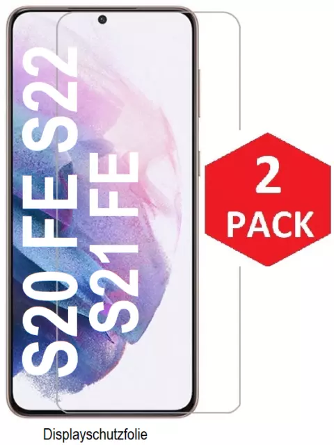 2x Panzerfolie für Samsung Galaxy S20 FE 5G S21 FE Schutzglas Displayschutz Glas