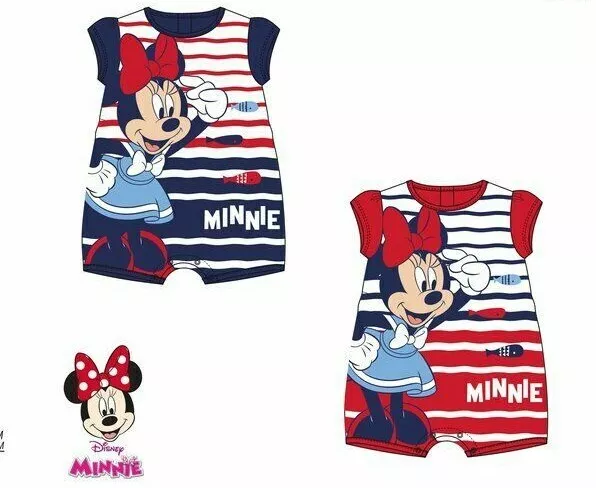 Tutina bambina neonata Disney Minnie pagliaccetto cotone 6 12 18 24 mesi estivo