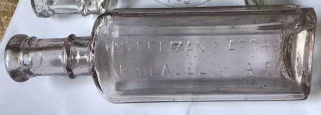 ANTIQUE Purple Bottle Steelman Archer Phila Philadelphia PA  Embossed Nice