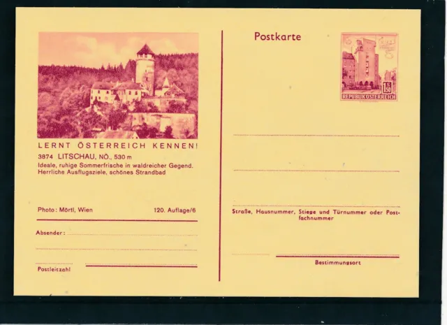 1,50 Bauten Bilpost-Karte Litschau,120. Auflage, ungebraucht  (BPK3)