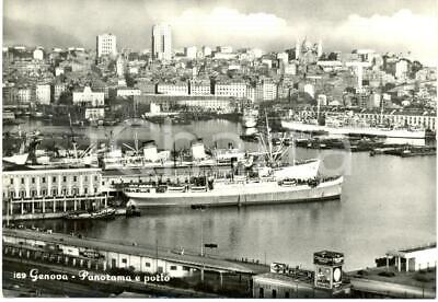 1959 GENOVA Panorama Piroscafi all'ancora al porto *Cartolina FG VG