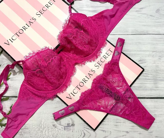 Victoria’s Secret Very Sexy Lace Rhinestone Shine Strap Push-Up Bra Set  Envious
