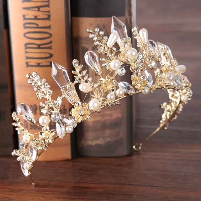 Classic Baroque Bride Tiara Crown Rhinestone Crown Bridal Hair Jewelry Headdress