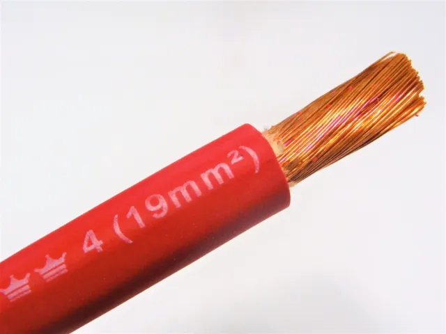 15' Excelene 4 Awg Gauge Welding Cable Red Usa Made Battery Leads  Copper