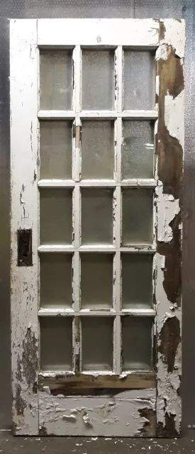 31.5x79"x1.75" Antique Vintage Old Wood Wooden Interior French Door Window Glass