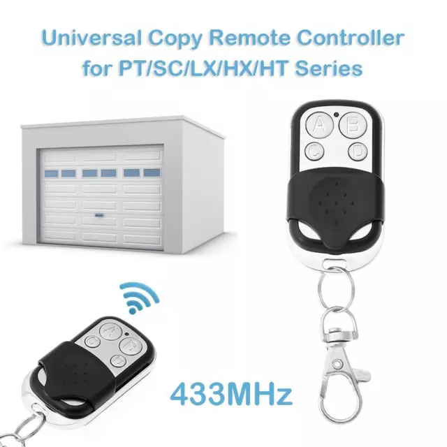 fr 2pcs 433MHz 4CH Car Key Fob Garage Door Opener Remote Control Duplicator 3