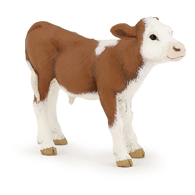 PAPO Farmyard Friends Simmental Calf Toy Figure, Brown/White (51134)