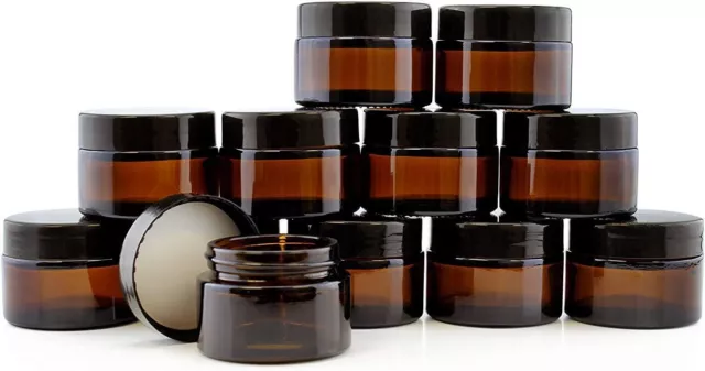 1oz Amber Glass Cosmetic Jars (12pk); 30ml Brown Balm Containers