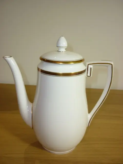 Royal Worcester Bone China Viceroy White and Gold Coffee Pot