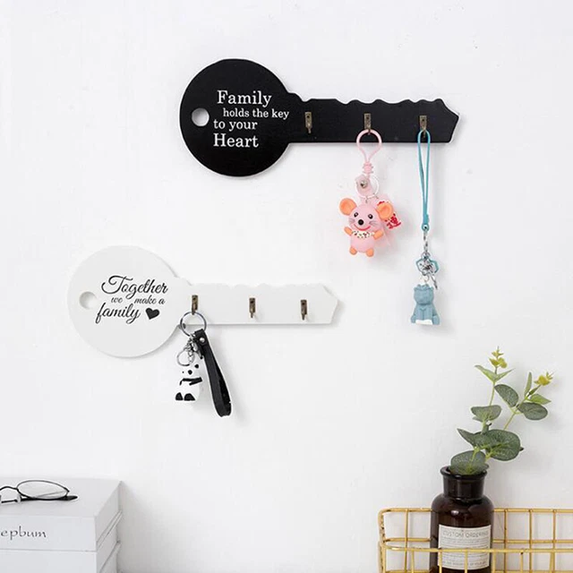 Retro Wood Key Holder Wall Key Shape Hook Storage Rack Hanger Decor Room Hangin~