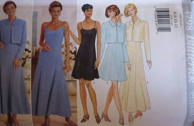 Vintage Butterick SEWING Pattern 4798 Misses Jacket Dress UNCUT OOP FF Formal