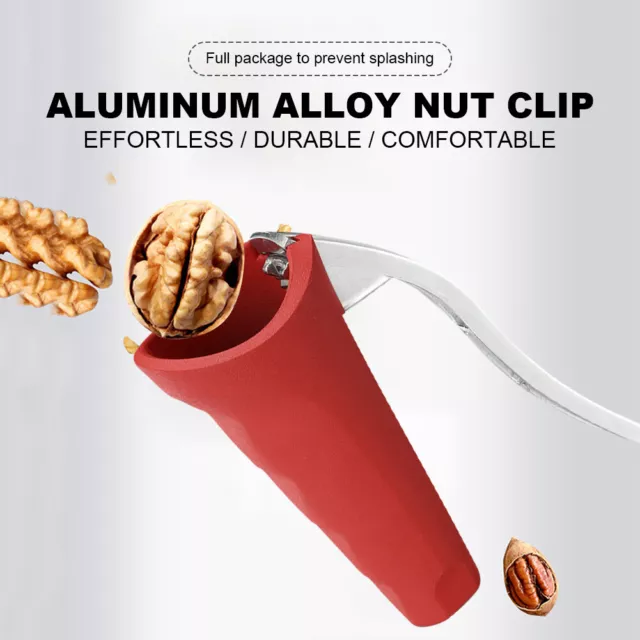 Funnel Shape Walnut Clips Aluminum Alloy Chestnuts Opener Hazelnut Plier (Red) 2