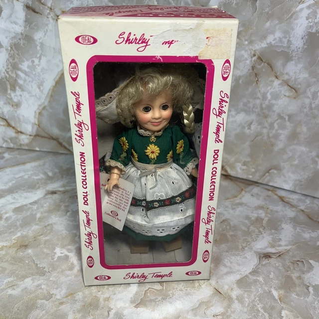Classic Shirley Temple Doll Collection Vinyl Ideal 1982 VTG Green Flower Dress