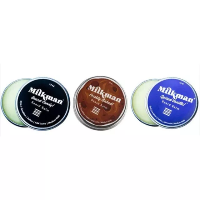 NEW MILKMAN BEARD BALM MINI'S 3 PACK 13ml Candy Spiced Vanilla Baked