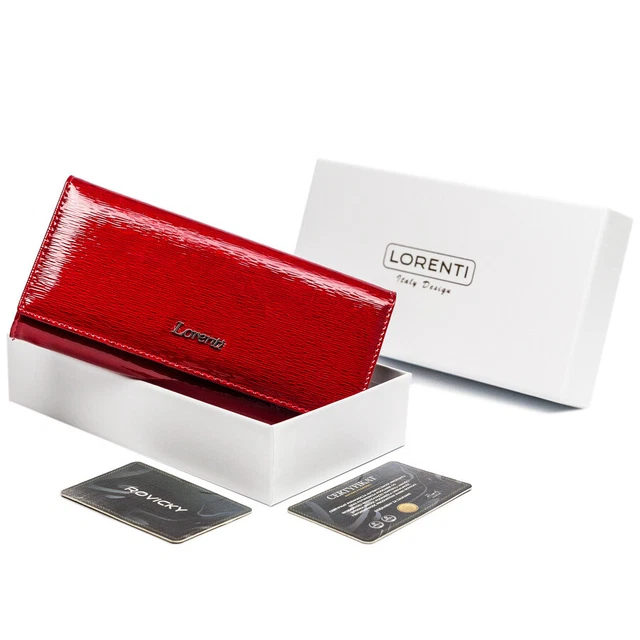 Portefeuille allongé en cuir verni pour femme - Lorenti