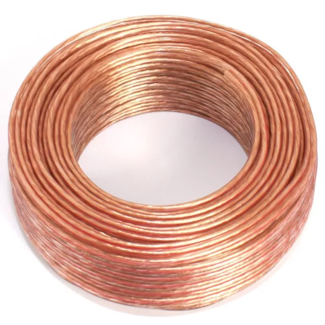 Cable de altavoz 25 m 2 x 0,75 mm2 100% cobre cable de audio transparente