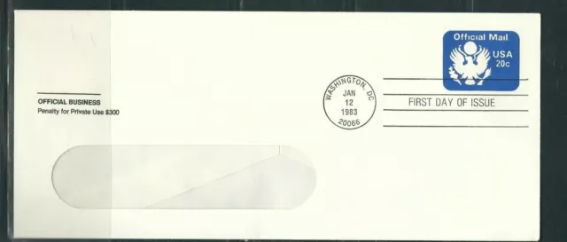 US SC # UO73 Official Mail FDC. ( Window Envelope )  Ready For  Cachet