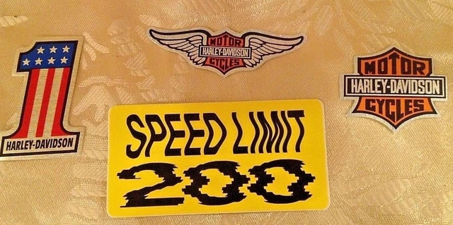 4 HARLEY DAVIDSON Sticker Mini Decal Helmet Biker Bar Shield Wings Toolbox Lot