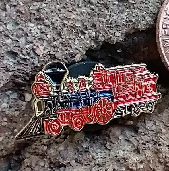 PIONEER RED VINTAGE steam engine railroad rail road train Hat Pin Tie ...
