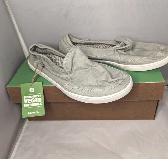 New Sanuk Donna Hemp Shoes Women's Size 7.5 Vegan Pair O Dice HMST Harbor Mist
