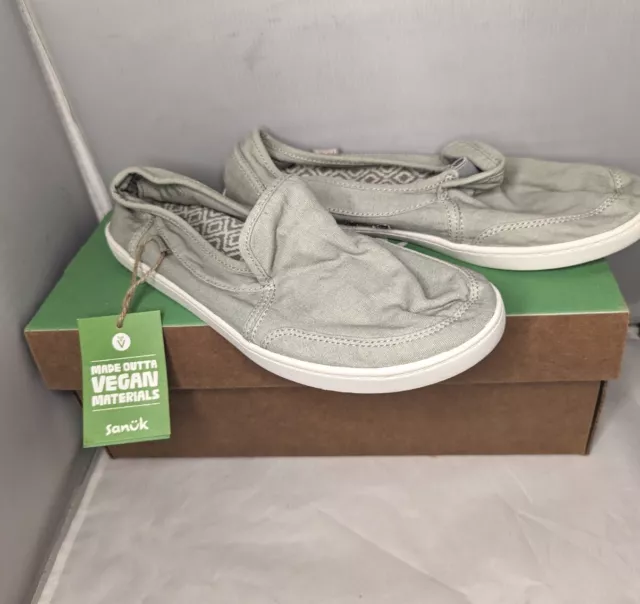 New Sanuk Donna Hemp Shoes Women's Size 8.5 Vegan Pair O Dice HMST Harbor Mist