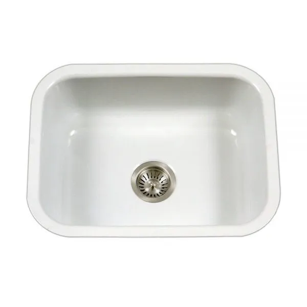 22-3/4" x 17-3/8" Porcelain Enamel Steel Undermount Single Bowl Kitchen Sink