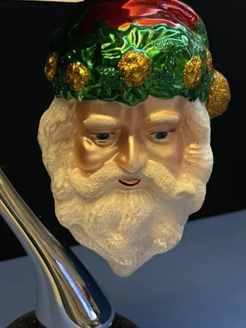 Old World Christmas Ornament- Festive Father Christmas Head New #40031 *RETIRED