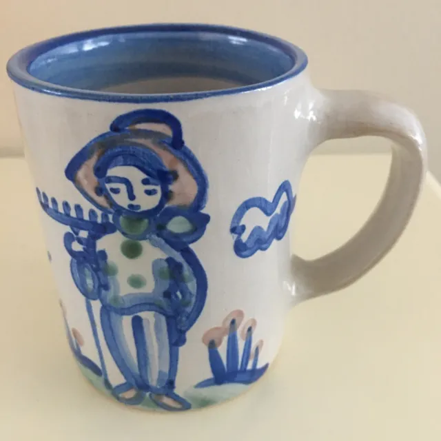 Vintage M.A Hadley Hand Painted Art Pottery Farmer Man Coffee Tea Mug